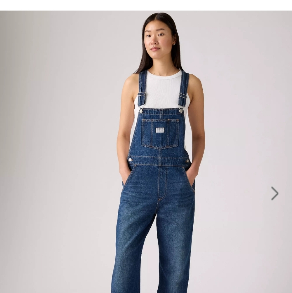 Levi’s Denim Vintage Dark Blue Wash Overalls Size Large